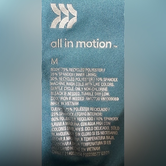 All in Motion Blue Activewear  Performance Sports Top - Picture 4 of 4
